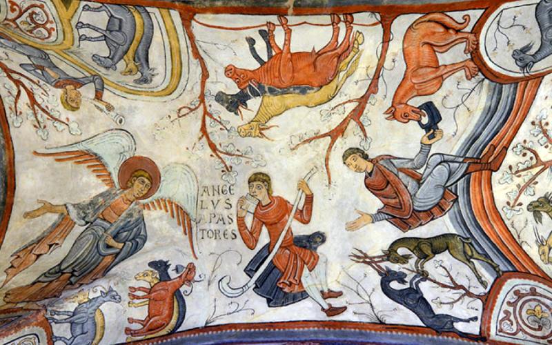 Frescos del panteón de los reyes de León, parte del ciclo de la Navidad