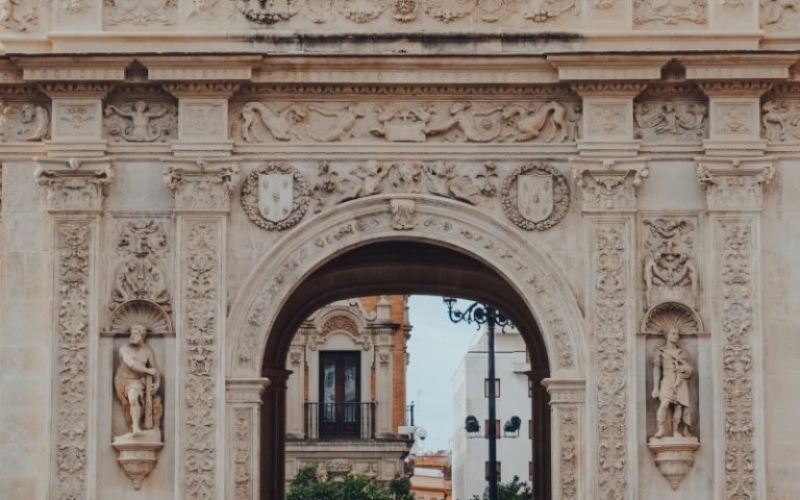 Arch with figure of Hercules Seville City Hall