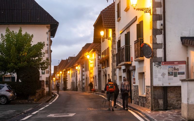 Pilgrims in Burguete, navarra
