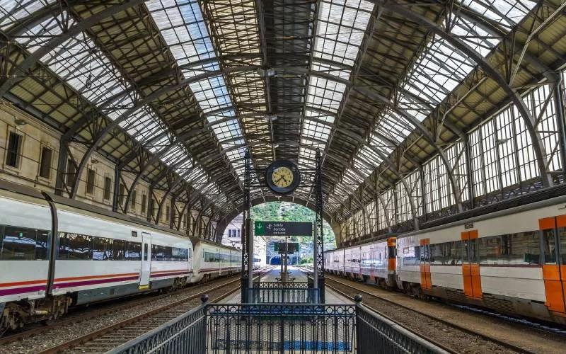 The inside of a train station