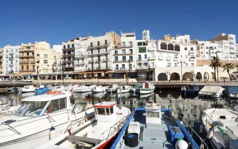 A fishing port and white houses, one of the most beautiful towns in Tarragona