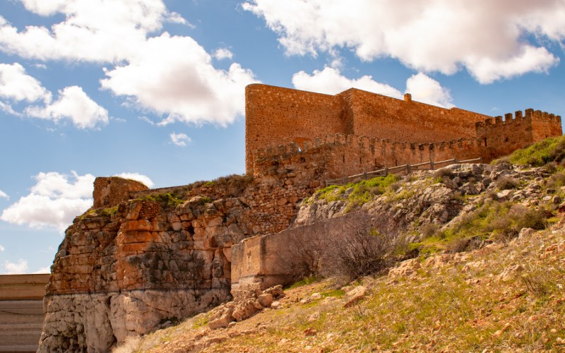A castle on a rocky slope