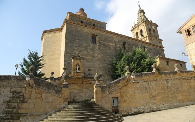 A beautiful church with a bell tower seen from below