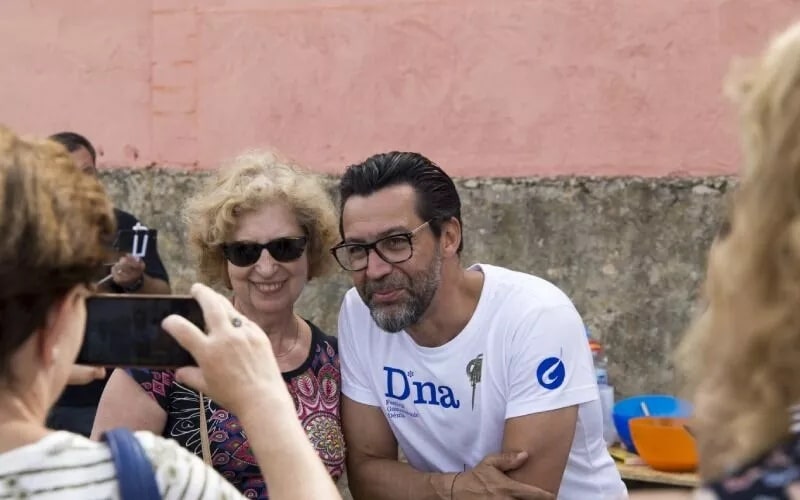 Two people taking a picture together