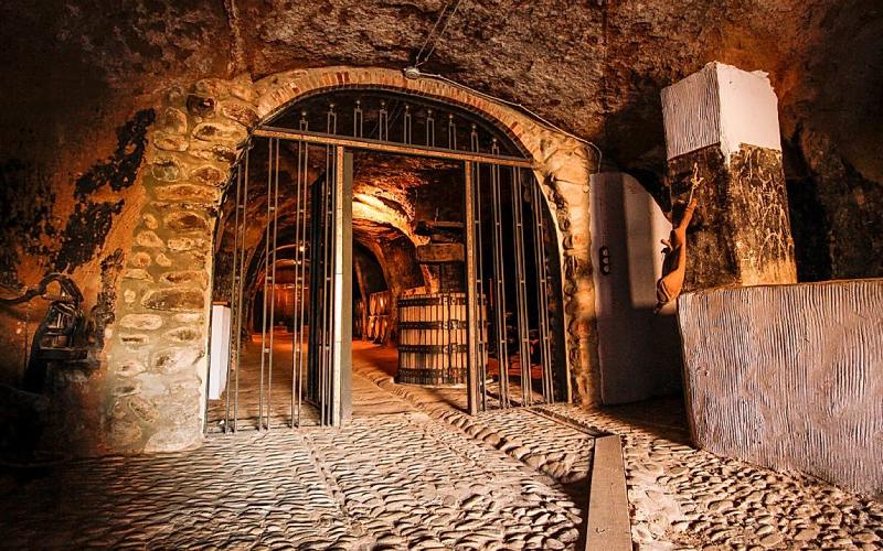 One of the cave-warehouses in the district
