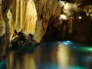 Cave of Wonders, underground lakes hidden under a medieval castle