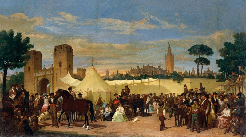 Fair of Seville. Joaquín Dominguez Bécquer.