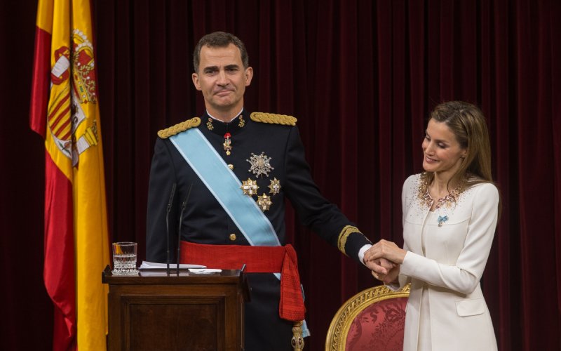 The coronation ceremony of King Felipe VI with Queen Letizia on his side
