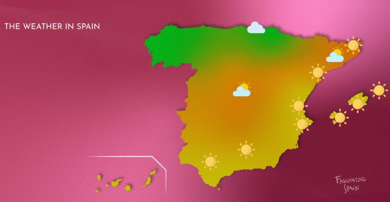 Map of the weather in Spain to plan the perfect holidays