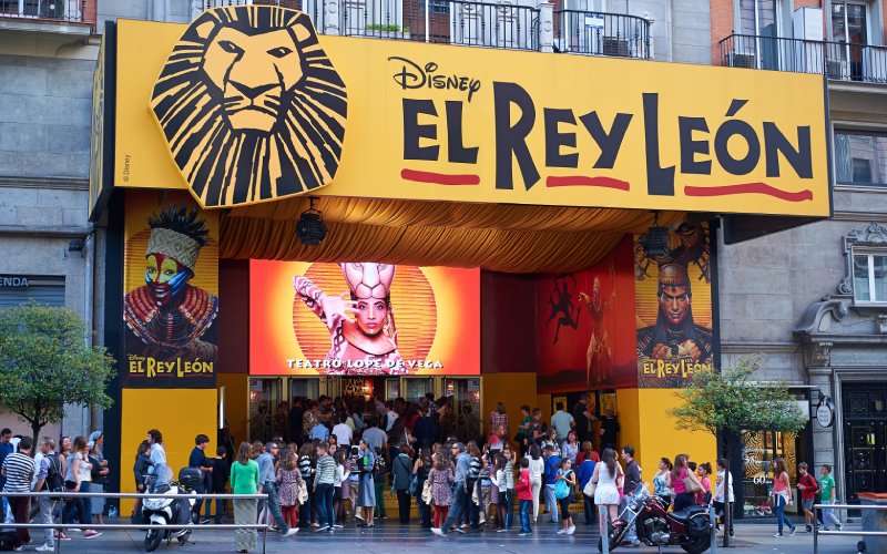 The billboard of the Lion King musical
