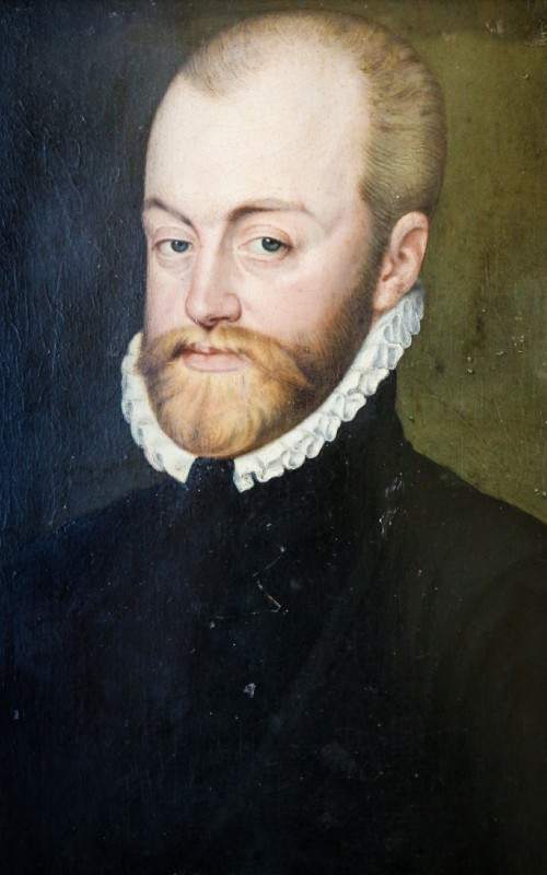 A portrait of a white bearded man