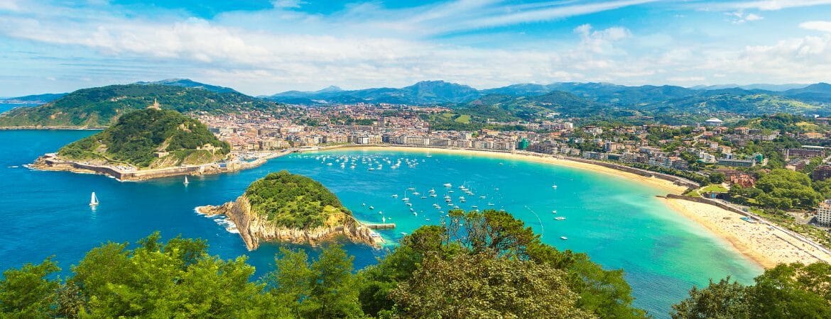Panoramic view of Donostia in the Basque Country