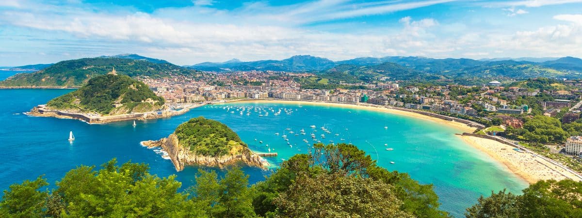 Panoramic view of Donostia in the Basque Country