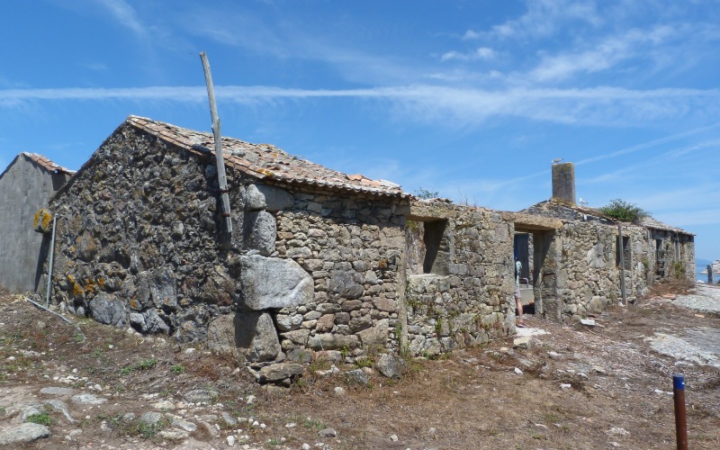 Old stone houses on the Sálvora Island