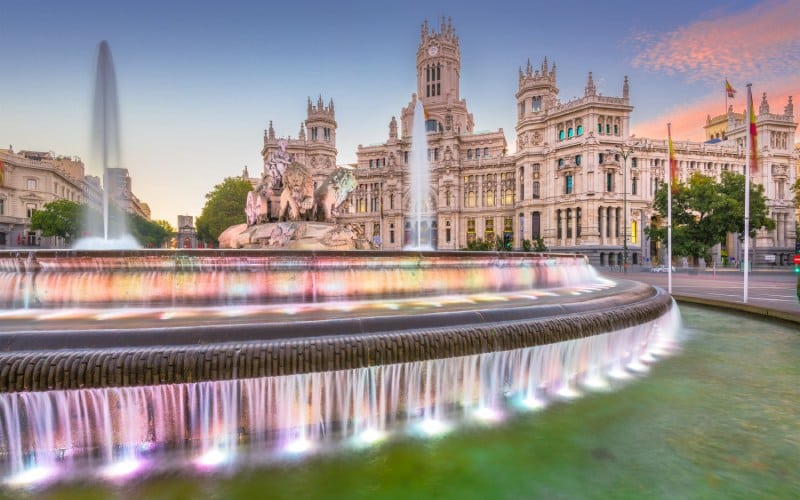 Madrid, one of the direct flights to Spain from the US