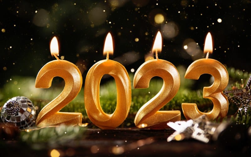 2023 candles in New Year's Eve in Spain
