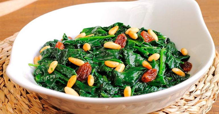 Catalan-style spinach recipe