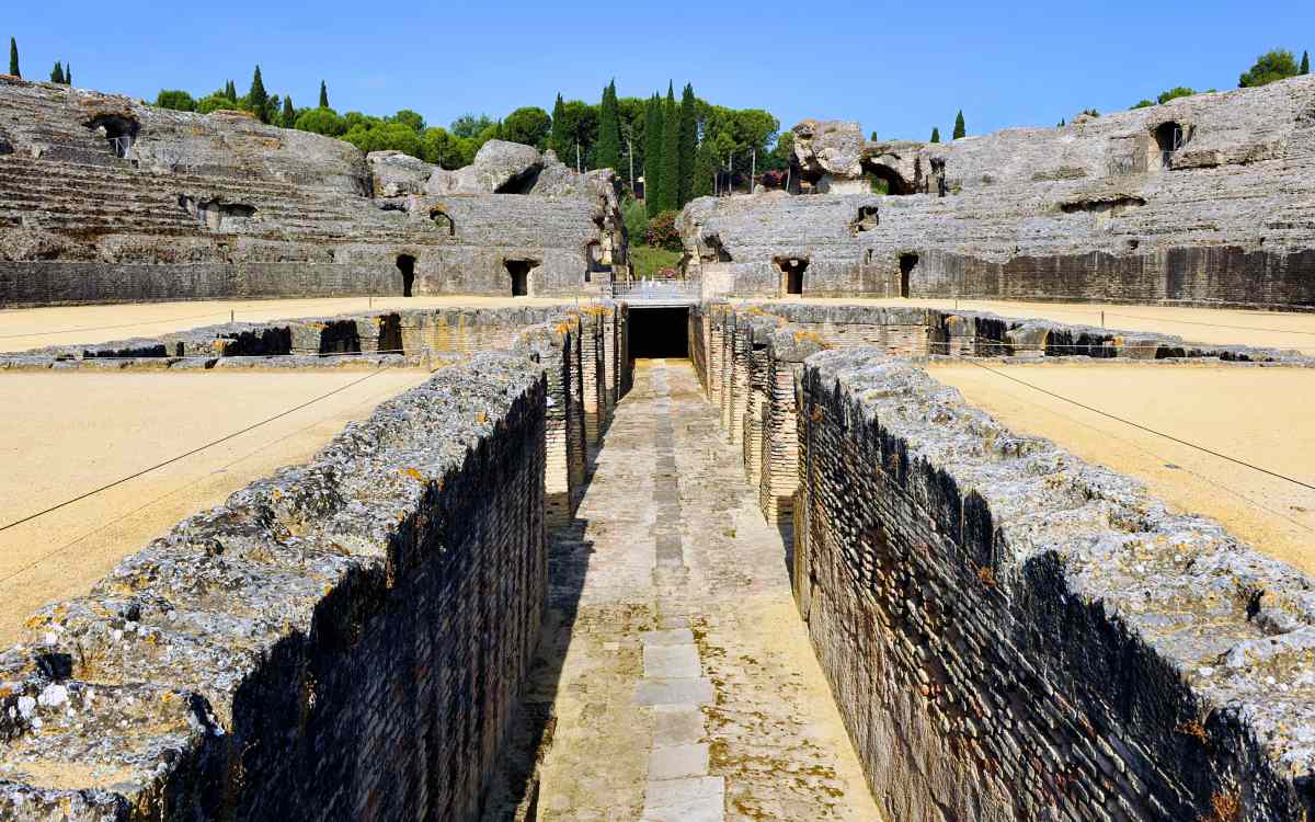 Italica, one of the great Roman ruins in Spain.