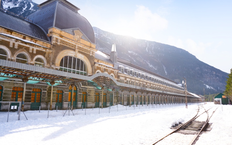 canfranc station winter