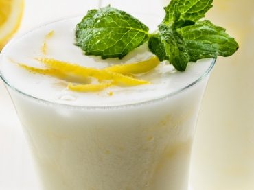 Lemon sorbet, a very refreshing summer drink