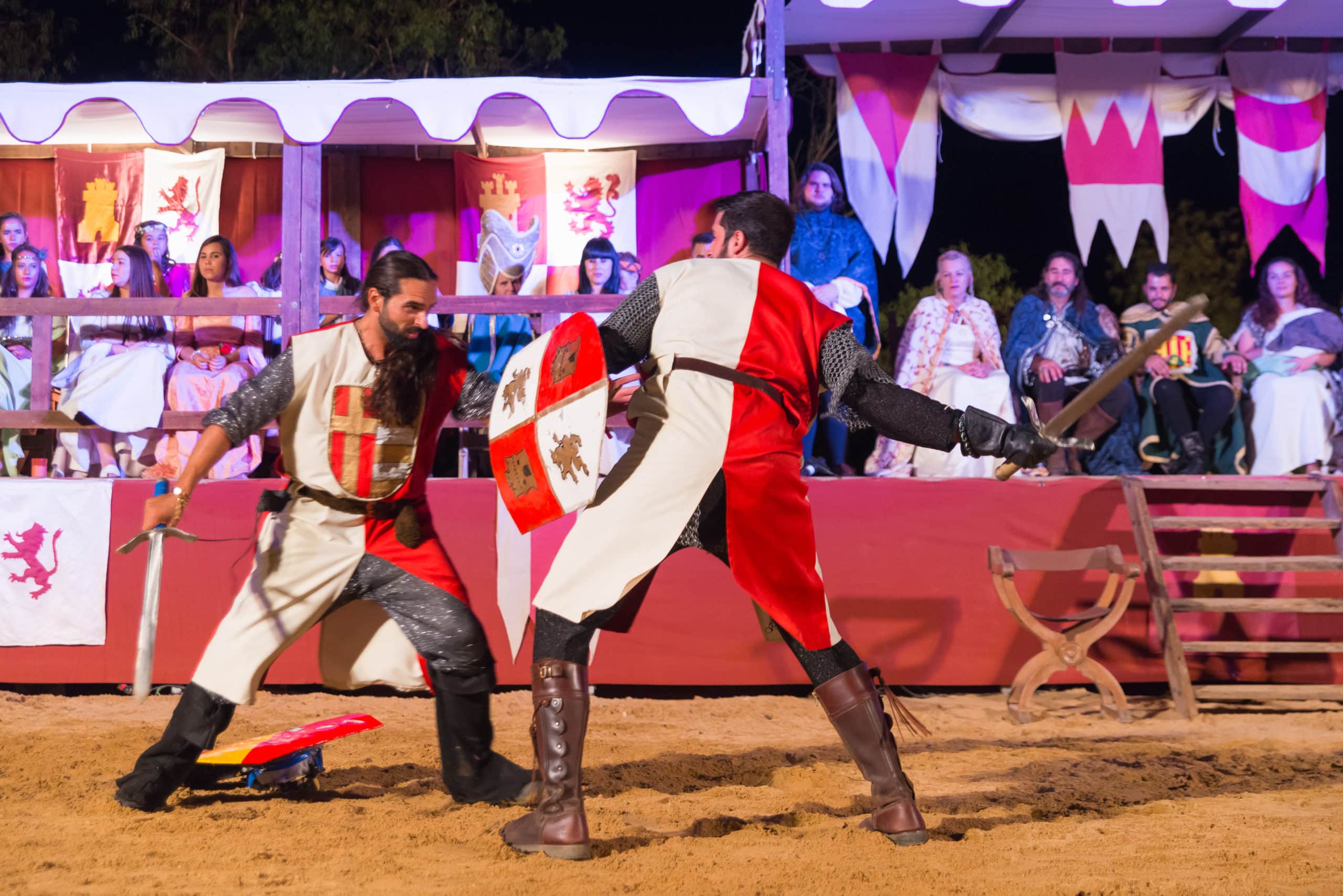 Battle of the knights in the Medieval Festival.